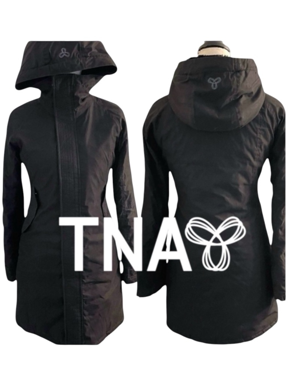 TNA Black Magic Faux Fur/Quilt Lined Parka Jacket Coat (XS)